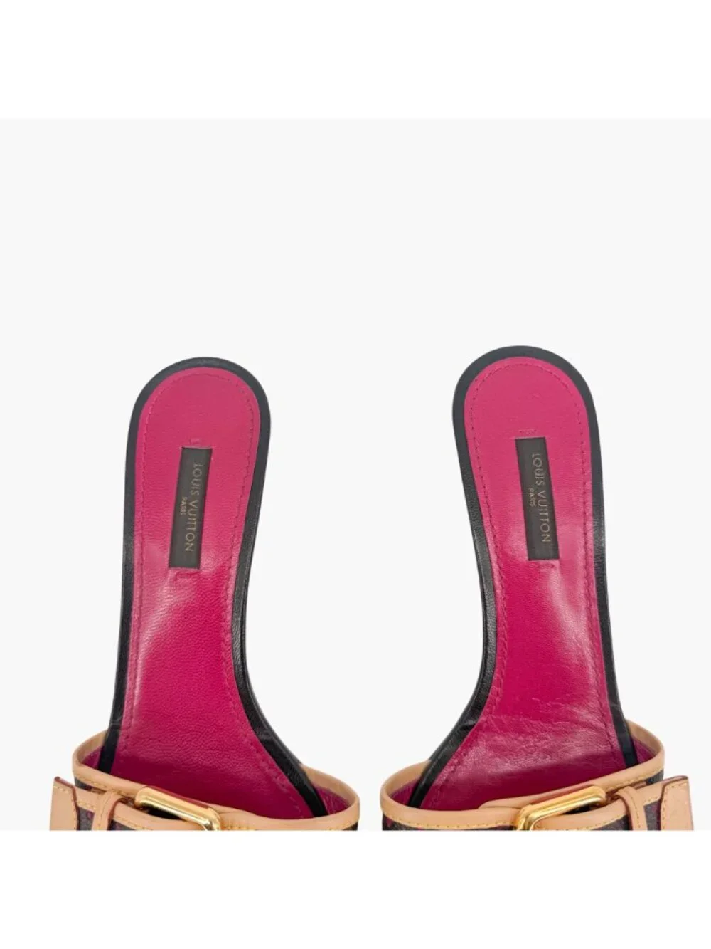 Louis Vuitton Vintage LV Kitten Mule Sandals Brown Size 36.5 US 6.5 Women's
